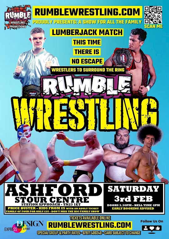 Rumble Wrestling returns to Ashford - Saturday 3rd February